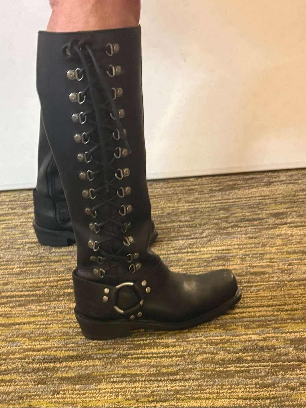 Harley-Davidson Women's Romy Tall Black Leather Lace-Up Boots - Size 7.5 - Picture 4 of 8